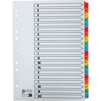 Achetez Jeu de 20 intercalaires alphabétiques en carte Mylar, format A4 1111E EXACOMPTA pas cher su..