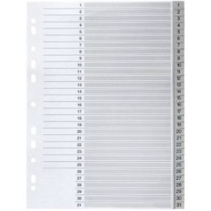 Achetez PERGAMY Jeu 31 intercalaires numériques 1-31 polypropylène format A4. Coloris Blanc pas ch..