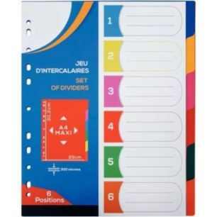 Achetez Jeu de 6 intercalaires en polypropylène 30/100ème, format A4+ 2010016 pas cher sur Ma Rent..