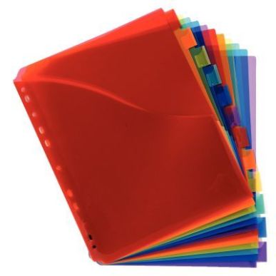 Achetez Jeu de 12 intercalaires à  onglets personnalisables en polypropylène coloré format A4 39..