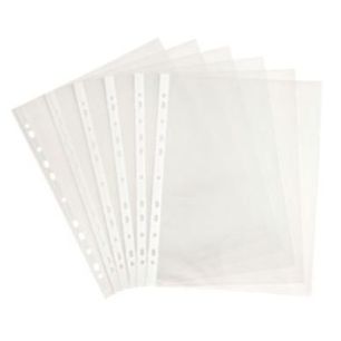 Achetez Sachet de 100 pochettes perforées en polypropylène 4,5/100e grainé, perforation 11 trous ..