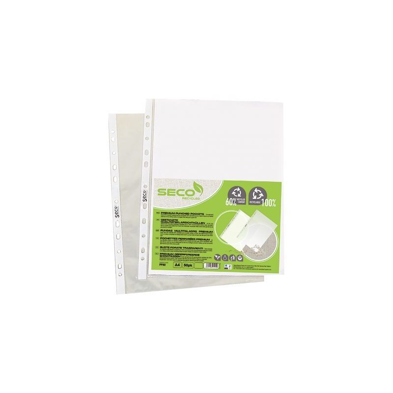 Achetez Sachet de 50 pochettes perforées en polypropylène recyclable 8/100ème PP80 SECO pas cher .. Achetez Sachet de 50 pochettes perforées en polypropylène recyclable 8/100ème PP80 SECO pas cher ..