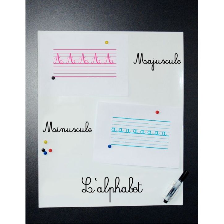 Tableau blanc adhésif métallique 50x60cm FSC000711 WONDAY