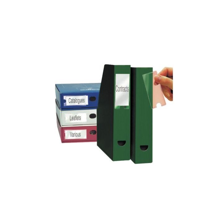 Blister de 12 porte-étiquettes adhésives en polypropylène format 35x75 mm 10320 3L