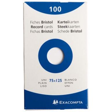 Achetez EXACOMPTA Etui de 100 fiches bristol non perforées 75x125mm (A7) unies Blanc pas cher sur M..
