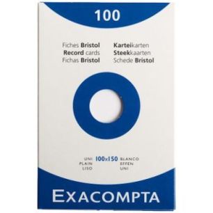 Achetez Boîte de 100 fiches bristol non perforées carte forte 205 g uni blanc 10 x 15 cm 13302E EX..