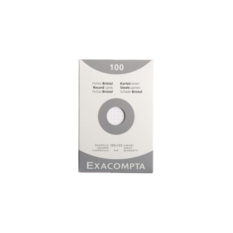 Achetez Etui de 100 fiches bristol non perforées carte forte 205 g blanc quadrillé 5x5 10x15 cm 13..