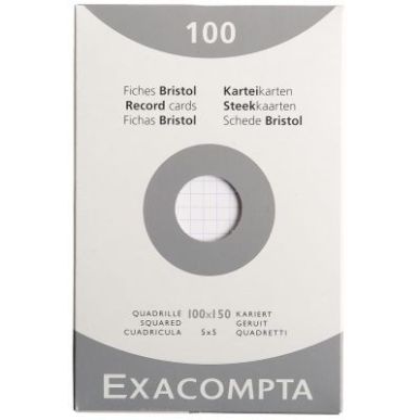Achetez Etui de 100 fiches bristol non perforées carte forte 205 g blanc quadrillé 5x5 10x15 cm 13..