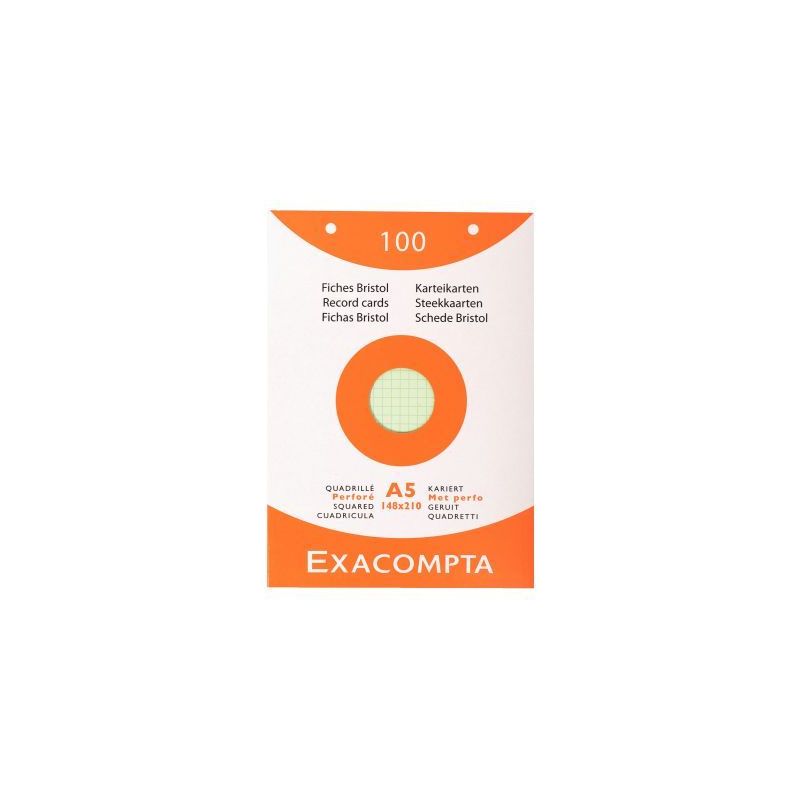 Achetez ETUI DE 100 FICHES  BRISTOL ASS QUADRILLE 5X5 PERF pas cher sur Ma Rentrée Scolaire