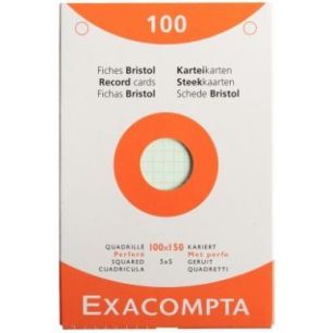 Achetez ETUI DE 100 FICHES  BRISTOL ASS QUADRILLE 5X5 PERF pas cher sur Ma Rentrée Scolaire