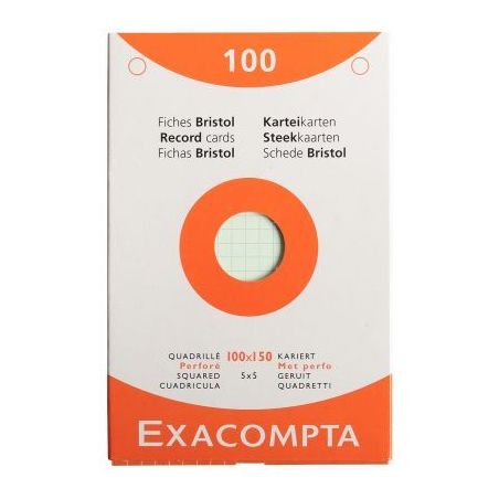 Achetez ETUI DE 100 FICHES  BRISTOL ASS QUADRILLE 5X5 PERF pas cher sur Ma Rentrée Scolaire