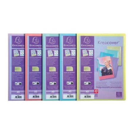 Achetez Protège-documents personnalisable KREACOVER Pastel 40 vues, pour format A5 5810E KREACOVER ..