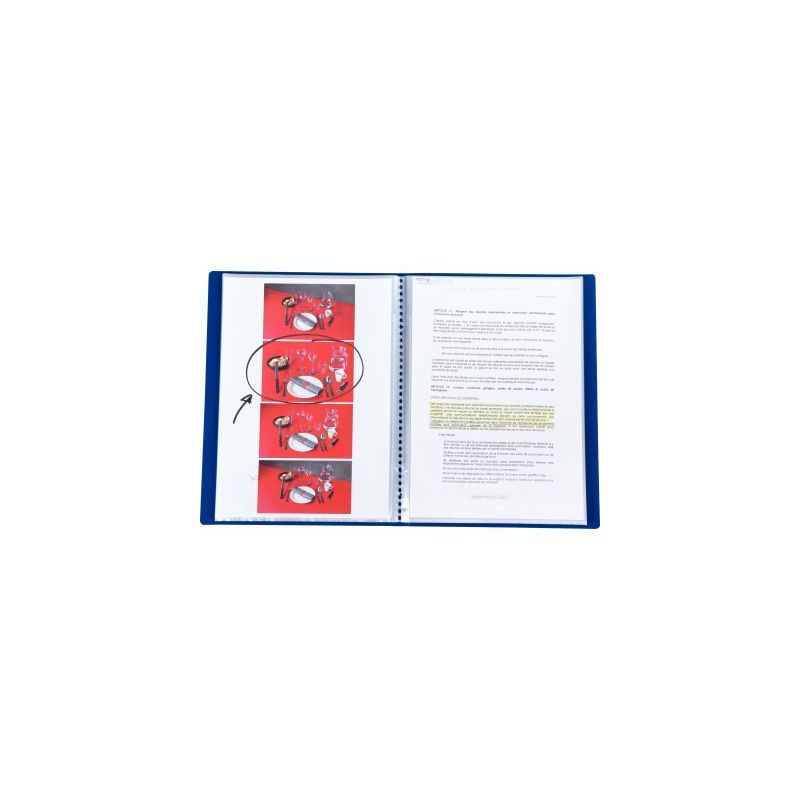 Achetez Protège-documents MEMPHIS 50 pochettes fixes 100 vues coloris bleu 400108023 HAMELIN pas ch..