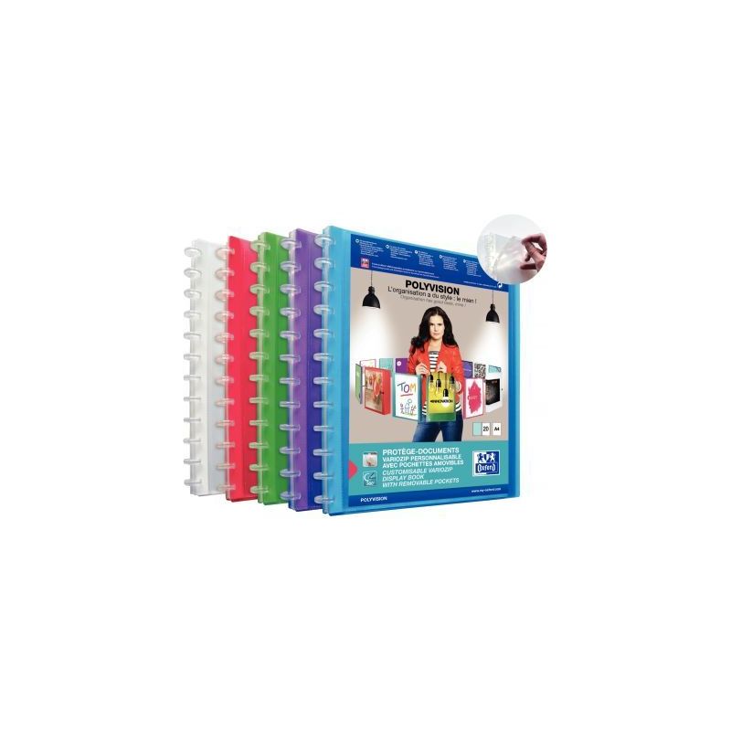 Achetez OXFORD Protège-documents VARIOZIP POLYVISION, 40 vues, 20 pochettes amovibles. En polypropy..
