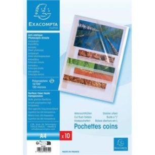 Achetez Sachet de 10 pochettes coin en polypropylène 12/100 incolore 5610E EXACOMPTA pas cher sur M..