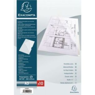 Achetez Sachet de 10 pochettes coin en polypropylène 20/100ème pour format A3 325005E EXACOMPTA pa..