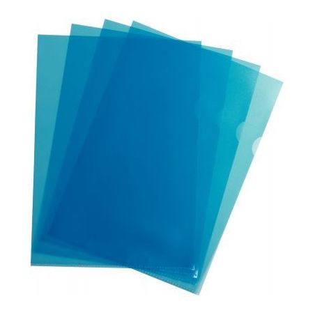 Achetez Boîte de 100 pochettes coin en polypropylène grainé 9/100ème format A4 coloris bleu 1007..