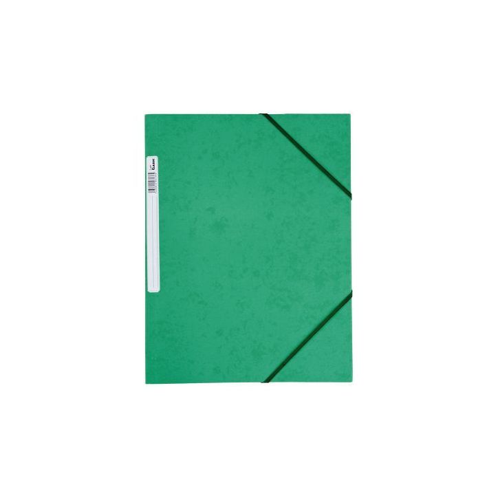 Chemise 3 rabats à élastiques + étiquette de dos coloris vert carte grainée 5/10e 450g format 24x32 cm 461(...)