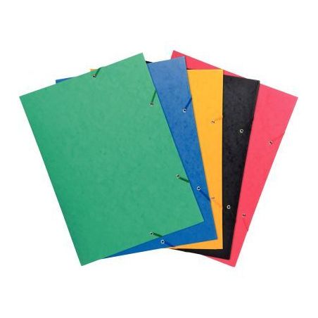 Achetez Chemise 3 rabats à élastiques en carte lustrée 600g format A3, coloris assortis 59500E EX..