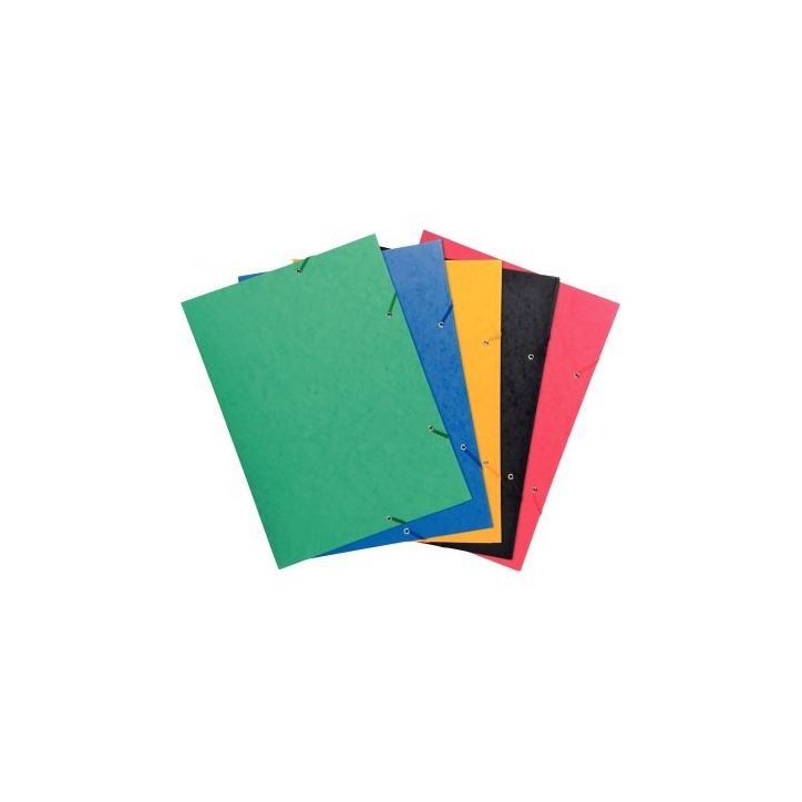 Chemise 3 rabats à élastiques en carte lustrée 600g format A3, coloris assortis 59500E EXACOMPTA