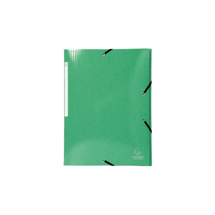 Chemise 3 rabats à élastiques en carte lustrée 425g, vert foncé 55830E IDERAMA EXACOMPTA