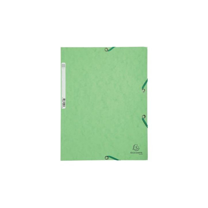 Chemise 3 rabats à élastiques en carte lustrée 400g, vert 55513E EXACOMPTA