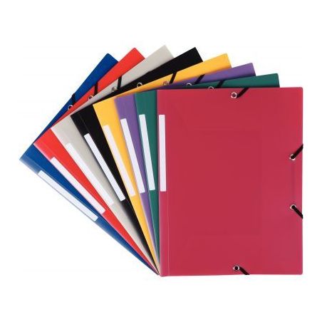 Achetez Chemise 3 rabats à élastiques en polypropylène opaque 4/10ème, format 24x32 cm, gris 130..