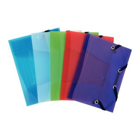 Achetez Chemise 3 rabats à élastiques CRYSTAL en polypropylène, format pocket 12x16 cm, coloris a..