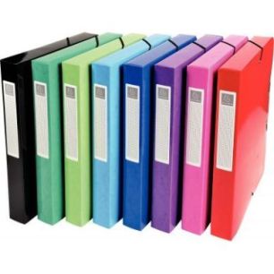 Achetez Boite de classement en carte lustrée IDERAMA dos 4 cm, coloris assortis 59929E IDERAMA EXAC..