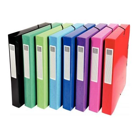 Achetez Boite de classement en carte lustrée IDERAMA dos 4 cm, coloris assortis 59929E IDERAMA EXAC..