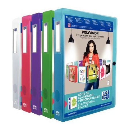 Achetez Carton de 8 boites de classement personnalisable dos de 40 mm format 24x32 cm coloris assort..