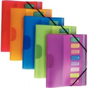 Achetez Trieur en polypropylène Color Fresh 8 compartiments, 3 rabats + élastiques 1310403 pas che..