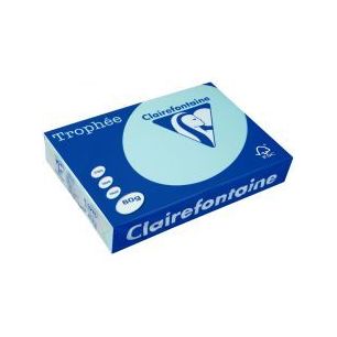 Achetez CLAIREFONTAINE Ramette de 500 feuilles papier couleur TROPHEE 80 grammes format A3 Bleu aliz..
