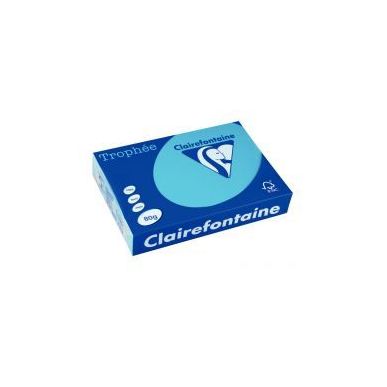 Achetez CLAIREFONTAINE Ramette de 500 feuilles papier couleur TROPHEE 80 grammes format A4 Bleu turq..