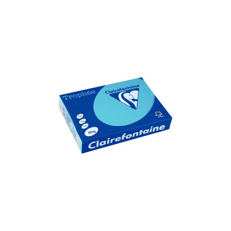 Achetez CLAIREFONTAINE Ramette de 500 feuilles papier couleur TROPHEE 80 grammes format A3 Bleu turq.. Achetez CLAIREFONTAINE Ramette de 500 feuilles papier couleur TROPHEE 80 grammes format A3 Bleu turq..