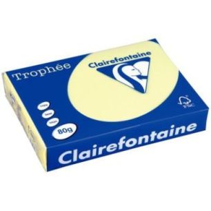 Achetez CLAIREFONTAINE Ramette de 500 feuilles papier couleur TROPHEE 80 grammes format A4 canari 19..