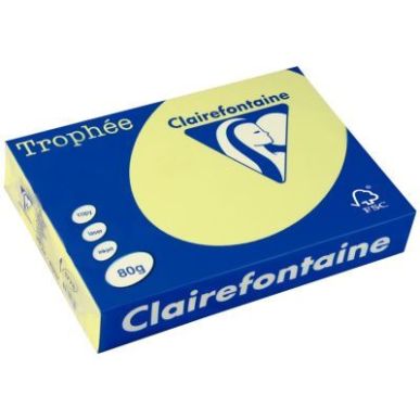 Achetez CLAIREFONTAINE Ramette de 500 feuilles papier couleur TROPHEE 80 grammes format A3 Jaune jon..