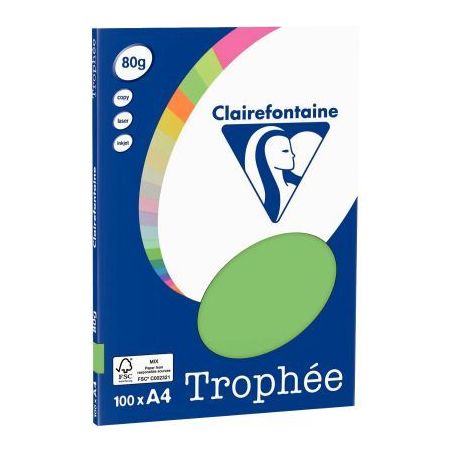 Achetez Pochette de 100 feuilles format A4 80g vert CLAIREFONTAINE 4115C TROPHEE CLAIREFONTAINE pas ..