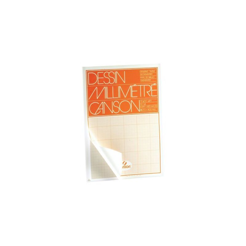 Achetez Bloc de 50 feuilles à  dessin millimétré, format A3 : 29,7x42 cm bistre C200067109 CANSO..