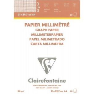 Achetez Bloc de 50 feuilles de papier millimétré velin format 21x29,7mm 97135C CLAIREFONTAINE pas ..