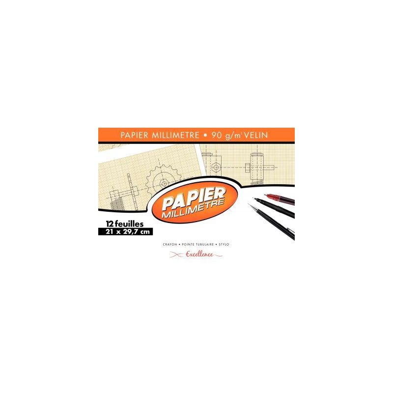 Achetez Pochette de 12 feuilles de papier millimétré, 90g format 21x29,7 cm EXCELLENCE 43005MAJUSC.. Achetez Pochette de 12 feuilles de papier millimétré, 90g format 21x29,7 cm EXCELLENCE 43005MAJUSC..