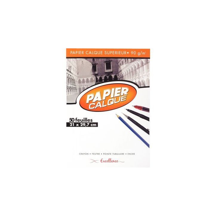 CANSON Bloc de papier calque croquis échelle 50 feuilles 90g A4 Ref-17143
