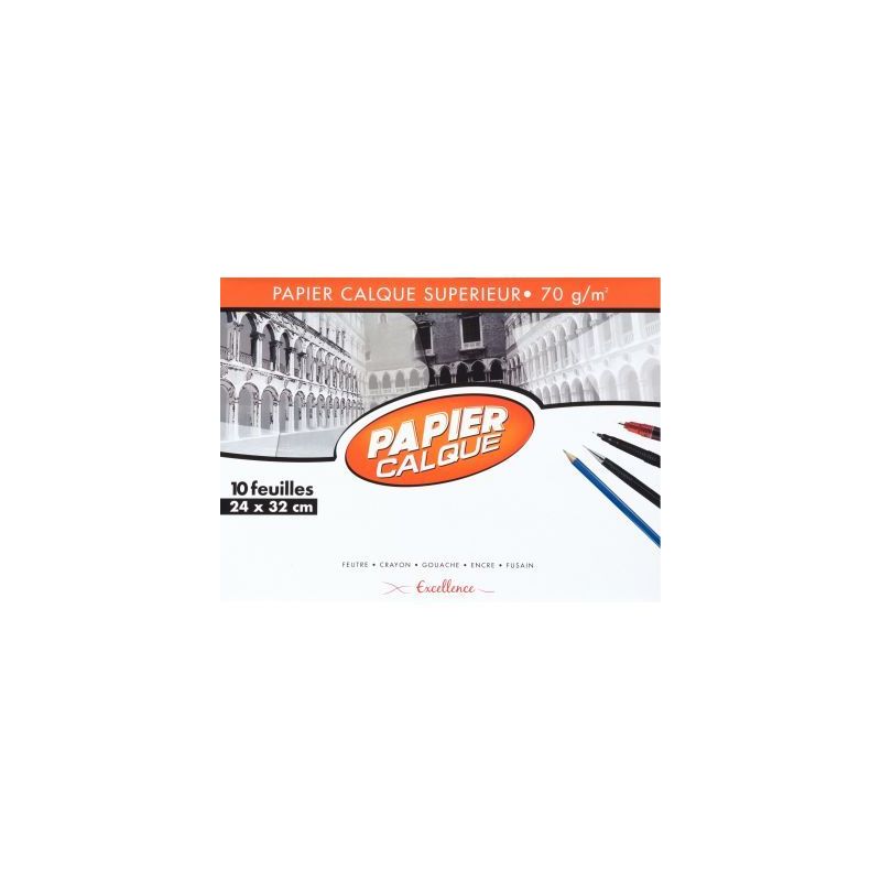Achetez Paquet de 10 feuilles calque 70g 24x32 transparent 22744MAJUSC pas cher sur Ma Rentrée Scol..