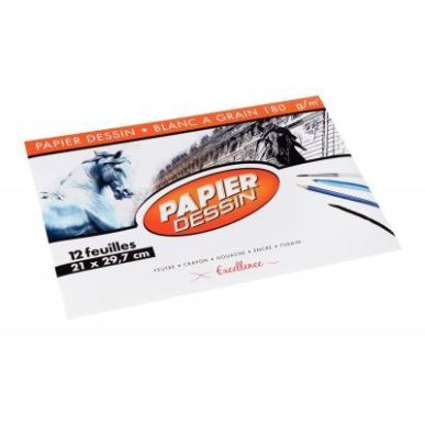 Achetez Pochette de 12 feuilles de papier dessin blanc 180 g format 21x29,7 cm 43001MAJUSC pas cher ..