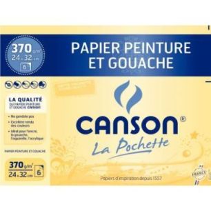 Achetez Pochette 6 feuilles dessin blanc naturel, 370g/m² en 24x32cm C400065406 CANSON pas cher sur..