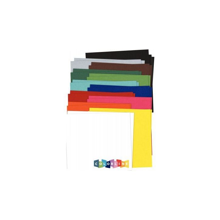 Paquet de 25 feuilles COLORLINE 50x65cm 150g coloris assortis