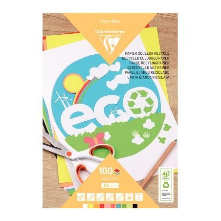 Achetez Bloc de 100 feuilles de papier dessin couleur recyclé format A4 80g 26501C CLAIREFONTAINE p..