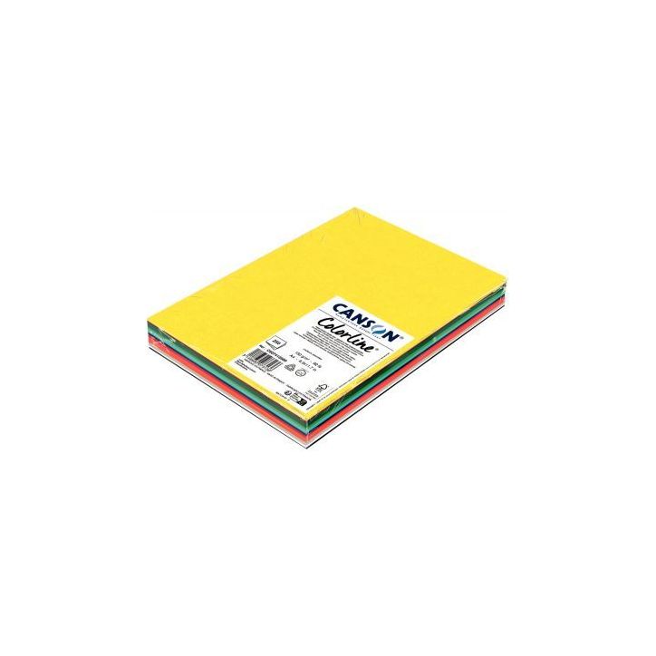 Paquet de 250 feuilles COLORLINE format A4 150g assortis C607412000 COLORLINE CANSON