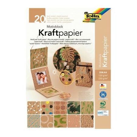 Achetez Bloc 20 feuilles papier kraft imprimé 120g et 230g A4 48898 pas cher sur Ma Rentrée Scolai..