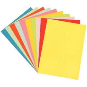 Achetez Paquet de 100 feuilles de papier couleur 160g format 50x65 cm 10 couleurs assorties 50X65/16..